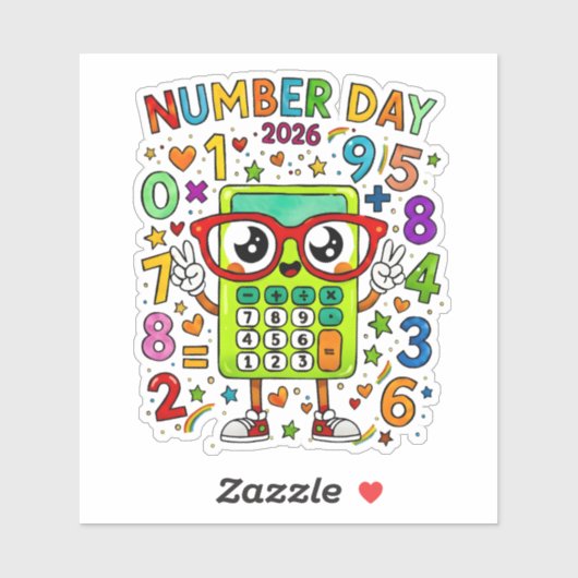 Number Day 2026 Cute Math Sticker for Kids (Blatt)