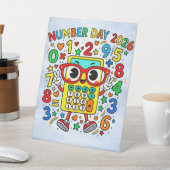 Number Day 2026 Cute Maths Calculator Desk Art Sockelschild (In SItu)