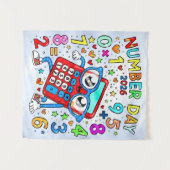 Number Day 2026 Cute Maths Calculator Poster Wandteppich (Vorderseite (Horizontal))