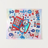 Number Day 2026 Cute Maths Calculator Poster Wandteppich (Vorderseite (Horizontal))