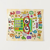 Number Day 2026 Cute Maths Poster for Kids Wandteppich (Vorderseite (Horizontal))
