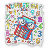 Number Day 2026 Cute Maths Sticker for Kids (Vorderseite)