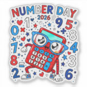 Number Day 2026 Cute Maths Sticker for Kids (Vorderseite)