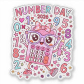 Number Day 2026 Cute Maths Sticker for Kids (Vorderseite)