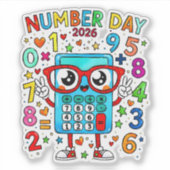 Number Day 2026 Cute Numbers Sticker for Kids (Vorderseite)