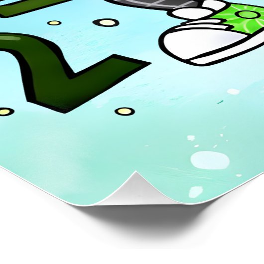 Number Day 2026 Green Calculator Math Design Poster (Ecke)