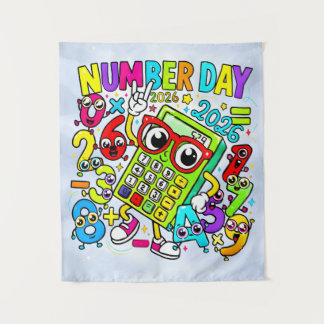 Number Day 2026 Maths Banner for Schools Wandteppich