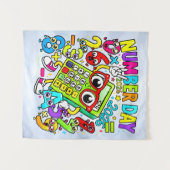 Number Day 2026 Maths Banner for Schools Wandteppich (Vorderseite (Horizontal))