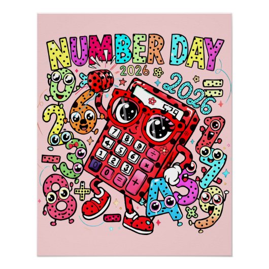Number Day 2026 Maths Poster for Kids UK Classroom (Vorderseite)