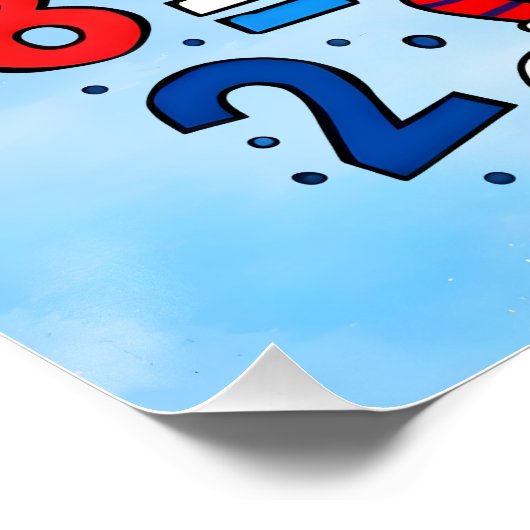 Number Day 2026 Red Calculator Math Design Poster (Ecke)