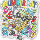 Number Day 2026 Rock Star Maths Sticker for Kids (Vorderseite)