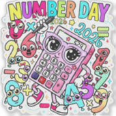 Number Day Calculator Sticker for Kids UK School (Vorderseite)