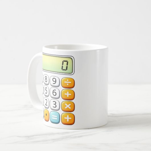 Number Day Classic Calculator Math Design Kaffeetasse (Vorderseite Links)