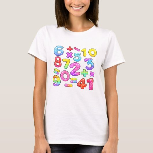 Number Day Colorful Math Numbers T Shirt (Vorderseite)