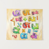 Number Day Colourful Maths Numbers Banner for  Wandteppich (Vorderseite (Horizontal))