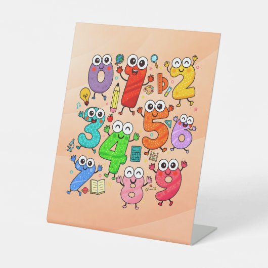 Number Day Colourful Maths Pedestal Sign for Schoo Sockelschild (Vorderseite)