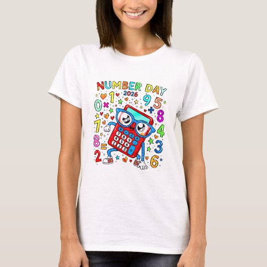 Number Day Colourful Maths T Shirt for Teachers (Vorderseite)