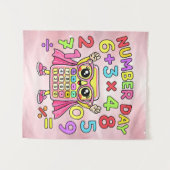 Number Day Cute Calculator Character Design Wandteppich (Vorderseite (Horizontal))