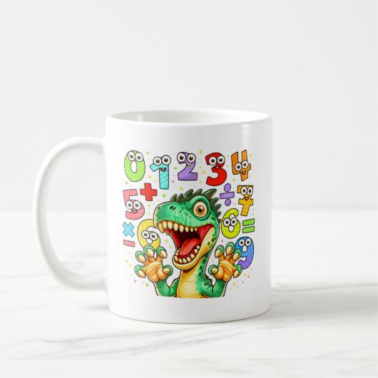 Number Day Dinosaur Math Design for Kids Kaffeetasse (Links)