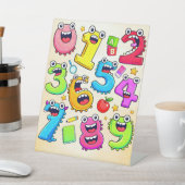 Number Day Funny Cartoon Numbers Design Sockelschild (In SItu)