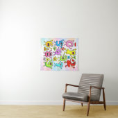 Number Day Funny Cartoon Numbers Design Wandteppich (Beispiel (Horizontal))