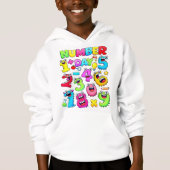Number Day Funny Cartoon Numbers Hoodie (Vorderseite)