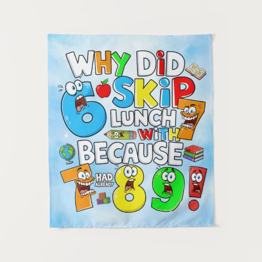 Number Day Funny Maths 7 8 9 Banner for Schools Wandteppich (Vorderseite)