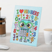 Number Day I Love Numbers Pedestal Sign for School Sockelschild (In SItu)