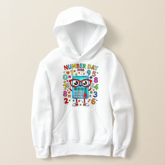 Number Day Kids Hoodie | Fun Maths Robot Numbers (Ablage )