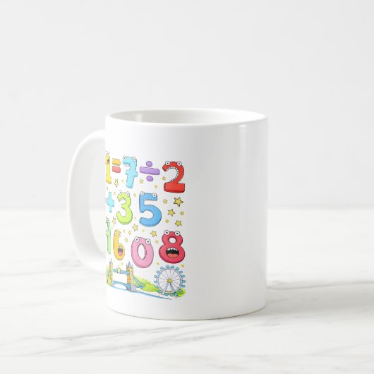 Number Day Math Equations Design for Kids Kaffeetasse (Vorderseite Links)