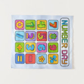 Number Day Math Icons Calculator Design Wandteppich (Vorderseite (Horizontal))