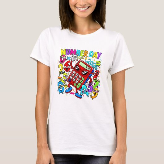 Number Day Maths Calculator T Shirt for Teachers (Vorderseite)