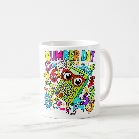 Number Day Maths Mug | Colourful Numbers Kaffeetasse (VorderseiteRechts)