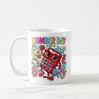 Number Day Maths Mug | Fun Calculator Character Kaffeetasse