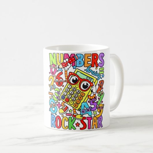 Number Day Maths Mug | Numbers Rock Star Kaffeetasse (VorderseiteRechts)