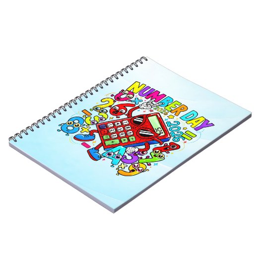 Number Day Maths Notebook | Fun Colourful Numbers Notizblock (Linke Seite)