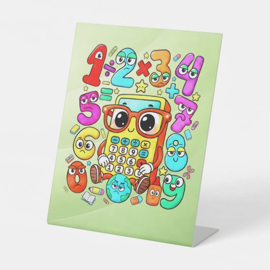 Number Day Maths Numbers Pedestal Sign for Schools Sockelschild (Vorderseite)