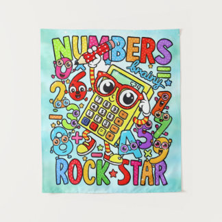 Number Day Maths Rockstar Banner for Schools Wandteppich