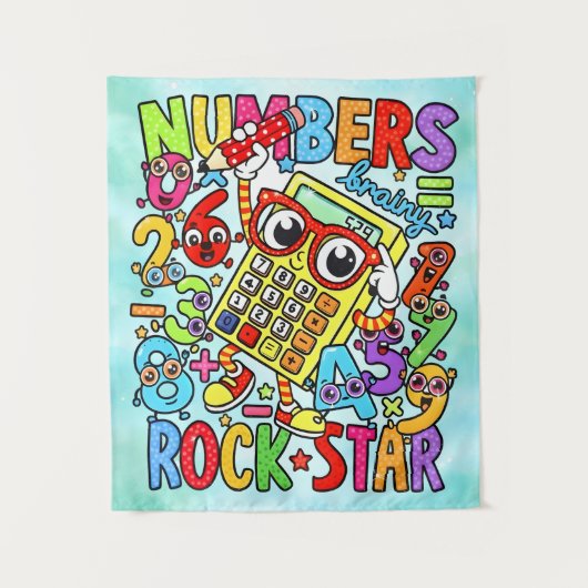 Number Day Maths Rockstar Banner for Schools Wandteppich (Vorderseite)