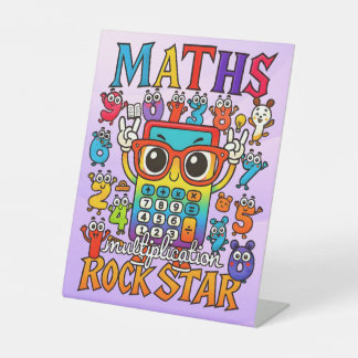 Number Day Maths Rockstar Pedestal Sign for School Sockelschild