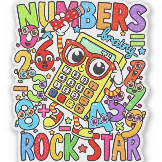 Number Day Maths Sticker for Kids UK Classroom (Vorderseite)