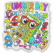 Number Day Maths Sticker for Kids UK School (Vorderseite)