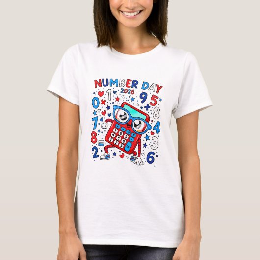 Number Day Maths T Shirt for Teachers and Schools (Vorderseite)