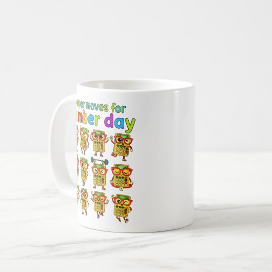 Number Day Proper Moves Funny Maths Mug Kaffeetasse (Vorderseite Links)