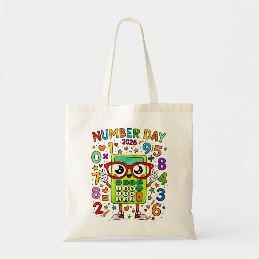 Number Day Tote Bag | Colourful Maths Numbers Tragetasche (Vorne)