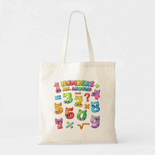 Number Day Tote Bag | Colourful Maths Numbers Tragetasche (Vorne)