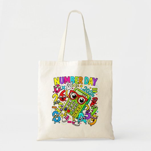 Number Day Tote Bag | Colourful Maths Numbers Tragetasche (Vorne)