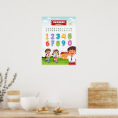 Number Featuring Happy Kids Poster (Küche)