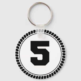 Number Five Circle Schlüsselanhänger