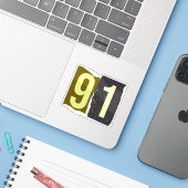 Number Magazine Ransom 91 Aufkleber (Laptop mit iPhone)